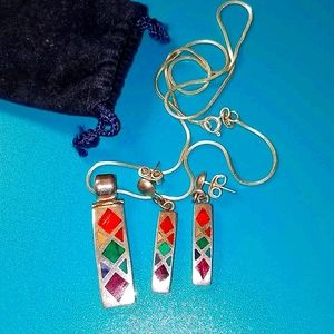 Peruvian Necklace and Earrings